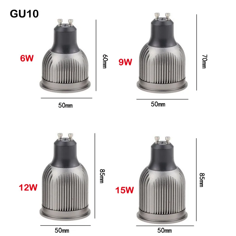 GU10 GU5.3 E27 cob LED Spotlight dimmable 6W 9W 12W 15W 85-26v Led Lamp MR16 Lampada LED Bulb spot Energy Saving Home Lighting