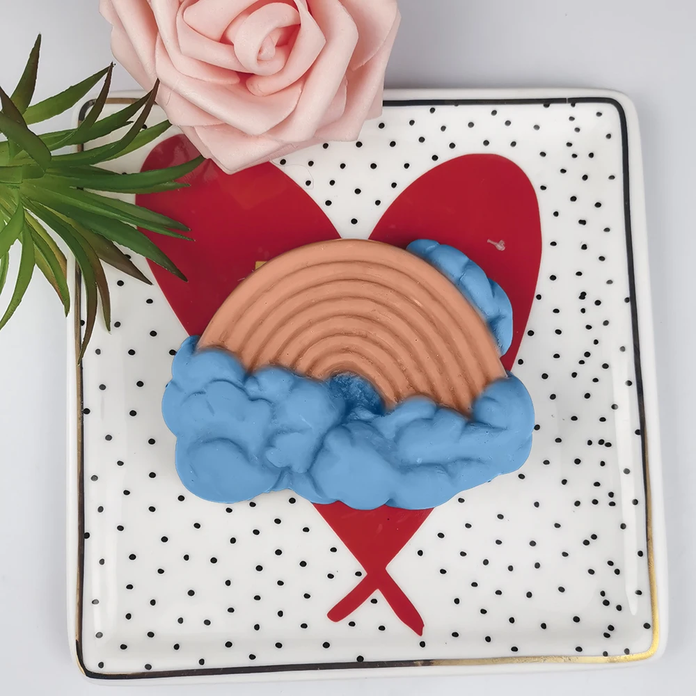 

Rainbow After The Rain Mould Silicone Rainbow Soap Molds Fondant Clouds Soap Molds Handmade Mold Clay Resin Candle Mould