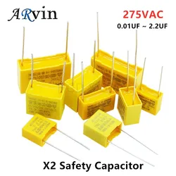 10Pcs 275VAC Capacitor X2 Series 0.01UF ~ 2.2UF Polypropylene Film capacitor New 10nf 100nf 150nf 200nf 680nf 470nf 1UF 0.01UF