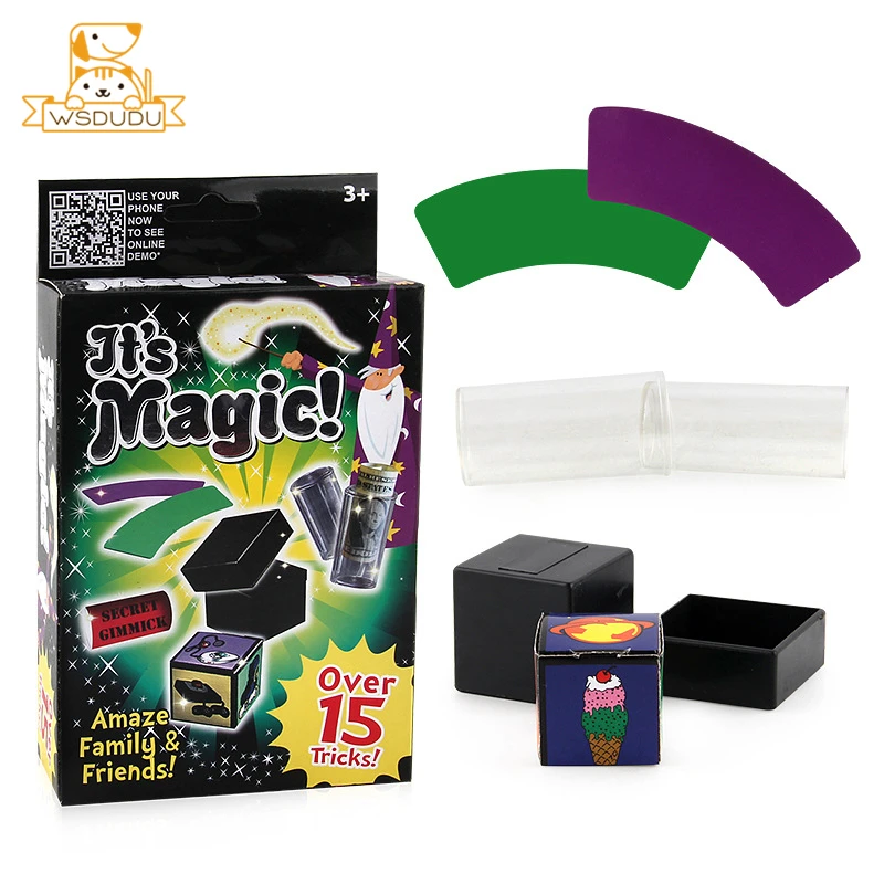 Magic Tricks Set Fun Props Classic Toy Card Coin Vision Box Novelty Party Gadgets Magician Play Kit Game Beginner Children Gifts