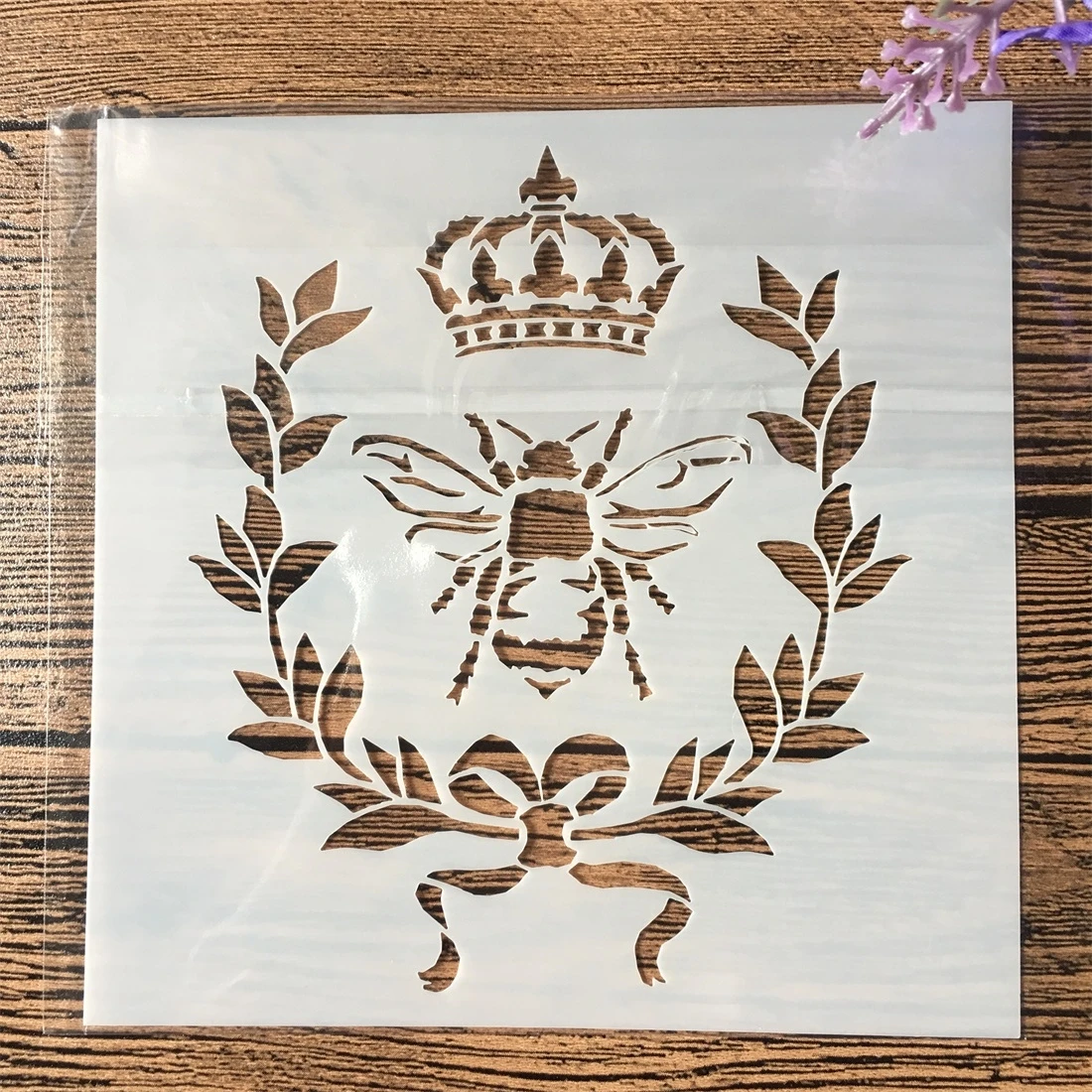 13cm Bee Crown DIY Layering Stencils Wall Painting Scrapbook Coloring Embossing Album Decorative Card Template