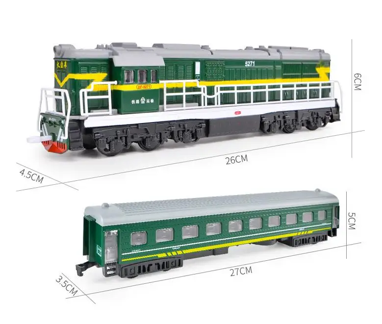 1:60 high simulation alloy pull back train model,retro green leather train,simulated sound and light metal toy car,free shipping