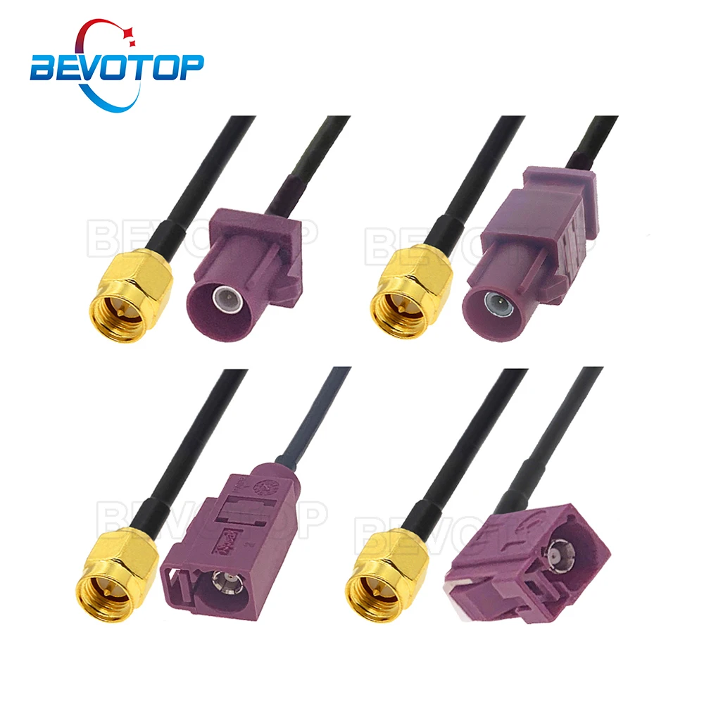 Bordeaux RAL4004 Fakra D Male / Female to SMA Male Plug RG174 Cable Adapter GSM Antenna Extension Cord RF Coaxial Pigtail Jumper