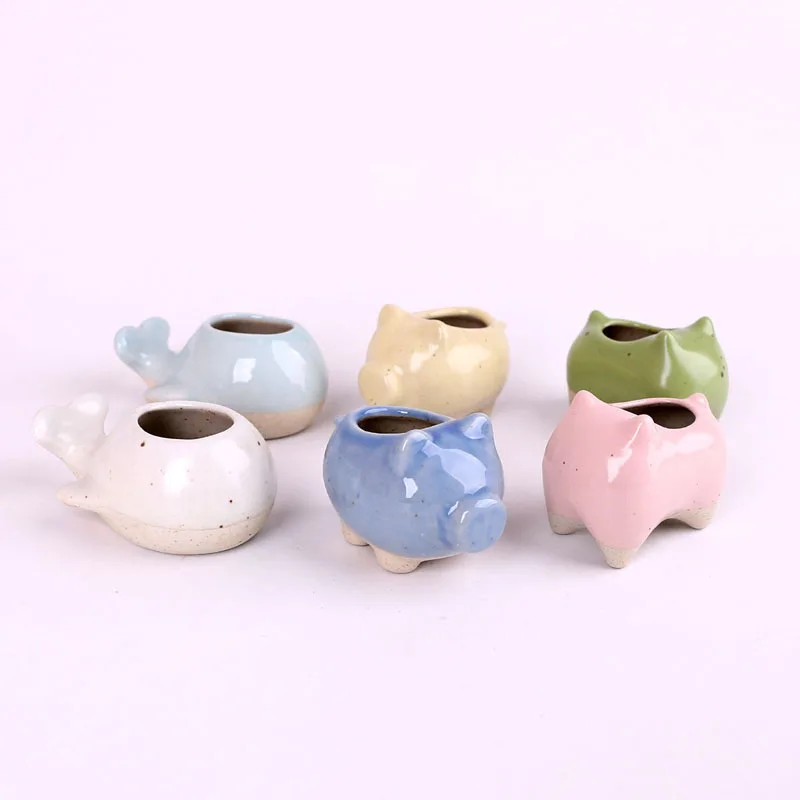 

Ceramic Flower Pot Succulent Cartoon Cute Little Whale Mini Thumb Home/Garden/Office Decoration pots