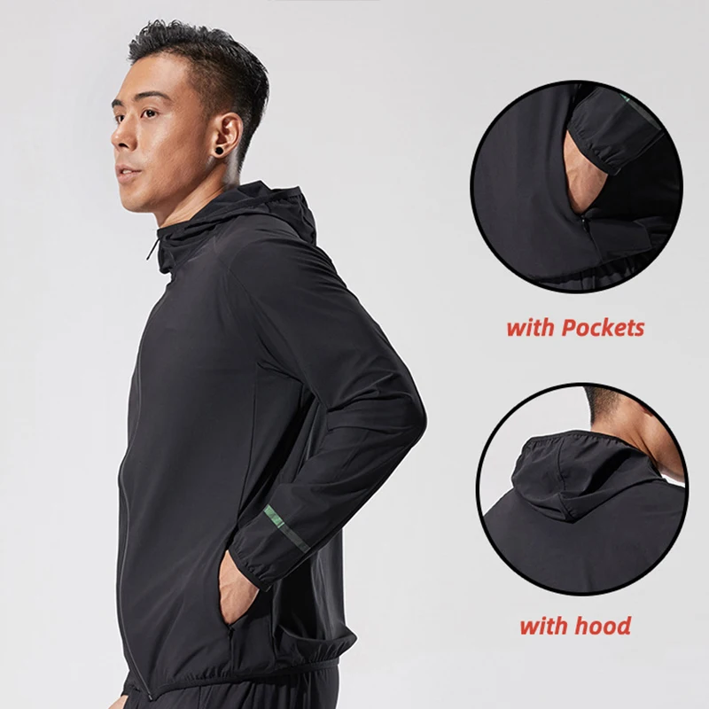 Customize LOGO Couples Outdoor Sportswear Jackets Men Women Quick Dry Breathable Hooded Coat Anti-UV Hoodies for Hiking Jogging