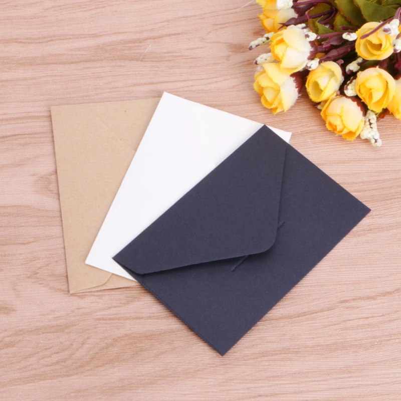 50 pcs/lot Black White Red Kraft Paper Envelopes Vintage European Style Envelope For Business Card Invitation