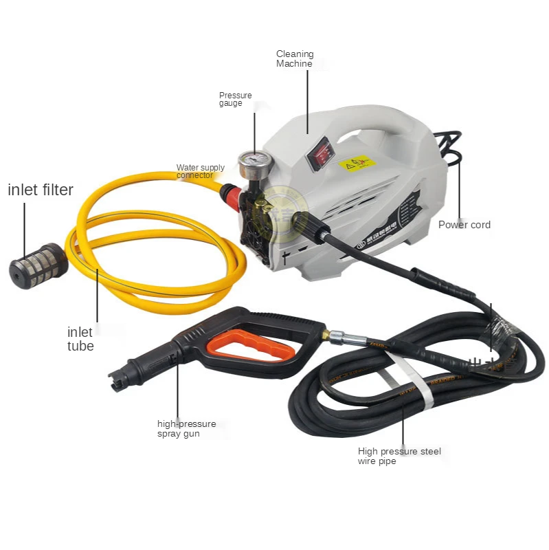 Cao Áp Rửa Xe Ô Tô Xe Máy Hộ Gia Đình 220V Bàn Chải Xe Bơm Nước Tự Động Vật Di Động Súng Nước Vệ Sinh Máy