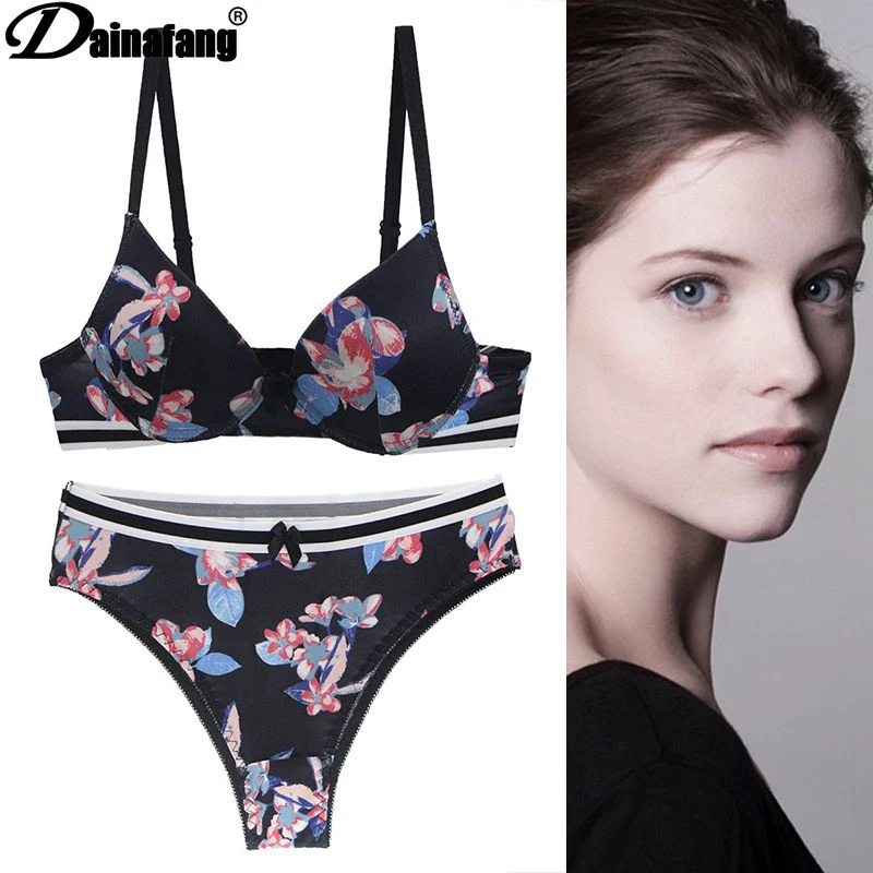 2022 New Intimates Floral Black Blue Grey Pink Women Underwear Push Up Bras Set ABCDE Cup Print G-String Female Lingerie велошлем alpina 2022 comox dove blue grey matt женский a9751 84