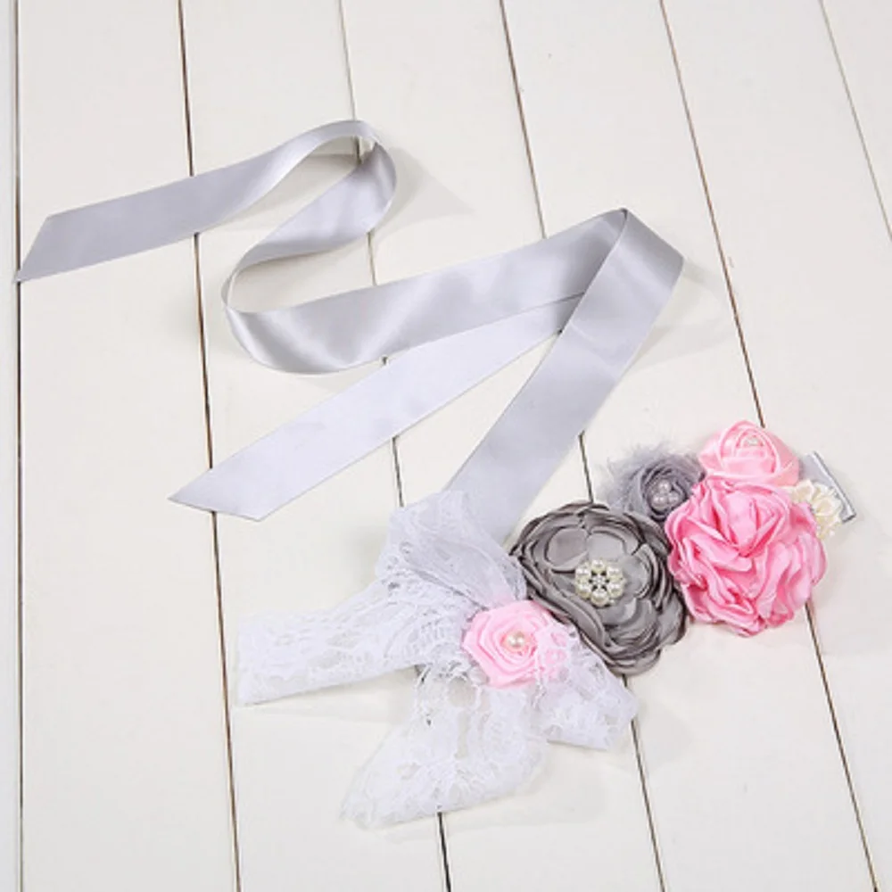 

Girl Bride Decoration Girdle Pregnant Photography Props Dress Accessories Lace Flower Burrs Waistband