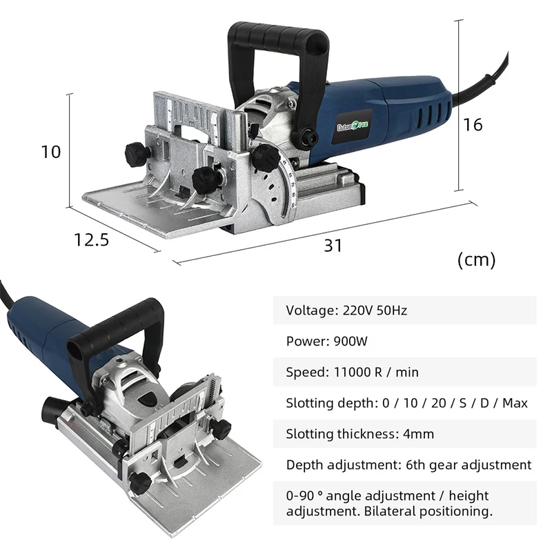 Imagem -05 - Groover Motor de Cobre Máquina de Biscoito Quebra-cabeça Biscuit Jointer Ferramenta Elétrica 220v Madeira Máquina de Colocação 900w