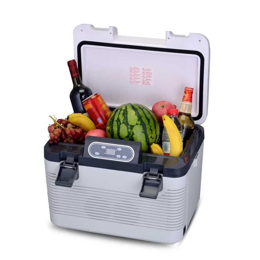 Refrigerador doméstico para coche, dispositivo de congelación y calefacción, doble propósito, DC12-24V/AC220V, pequeño compresor, enfriamiento rápido, 19L