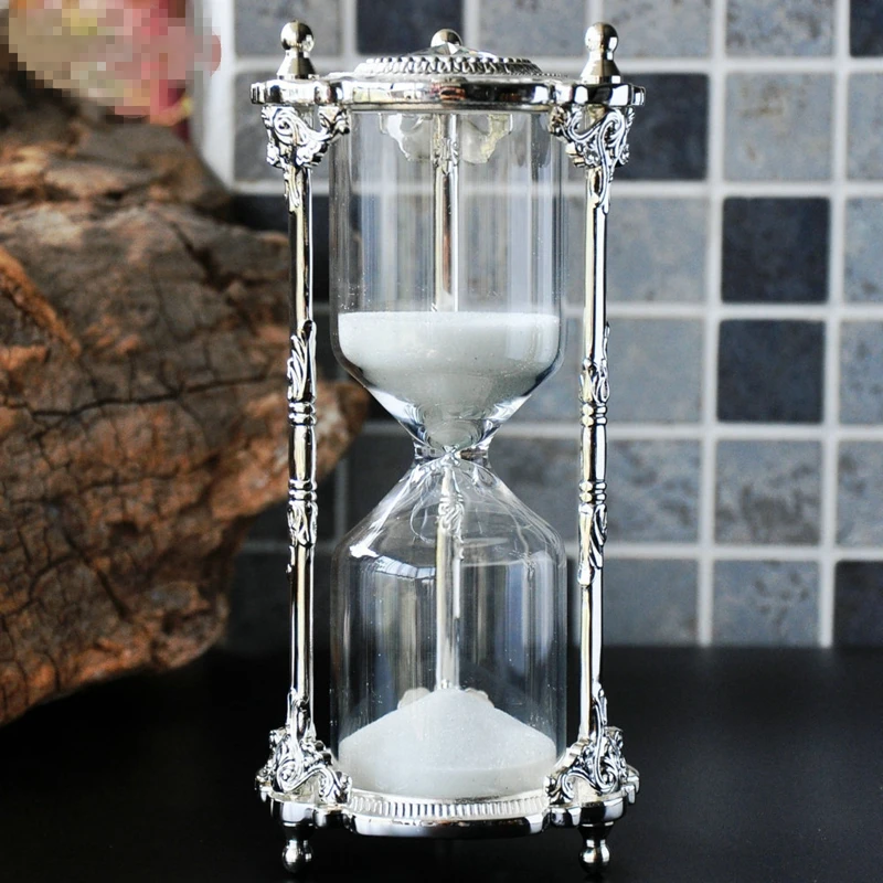 Clessidra in metallo Vintage 15 minuti timer ornamenti creativi decorazioni per la casa artigianato desktop