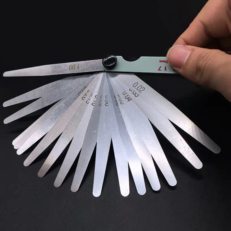 0.02- 1.0 millimetri di Spessore Metric Spessimetro 17 Lame In Acciaio Inox Calibro per Candela Gap Valvola Strumento di Misura set di Strumenti di apertura