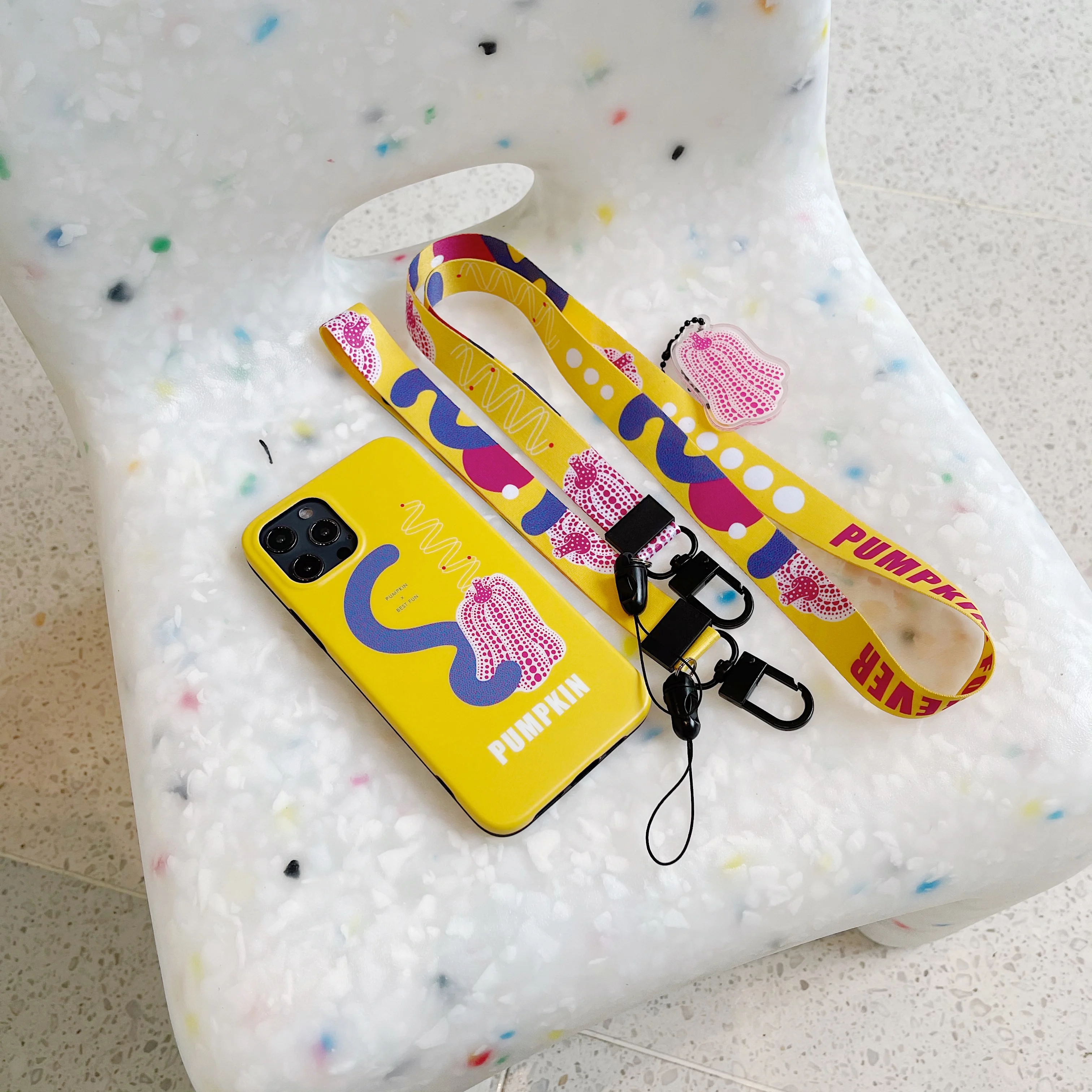 Yayoi Kusama cinghie per telefoni cellulari appesi cordino per collo cinturino per telefono di zucca di lusso fai da te appendere corda per collo cordino catena chiavi ID