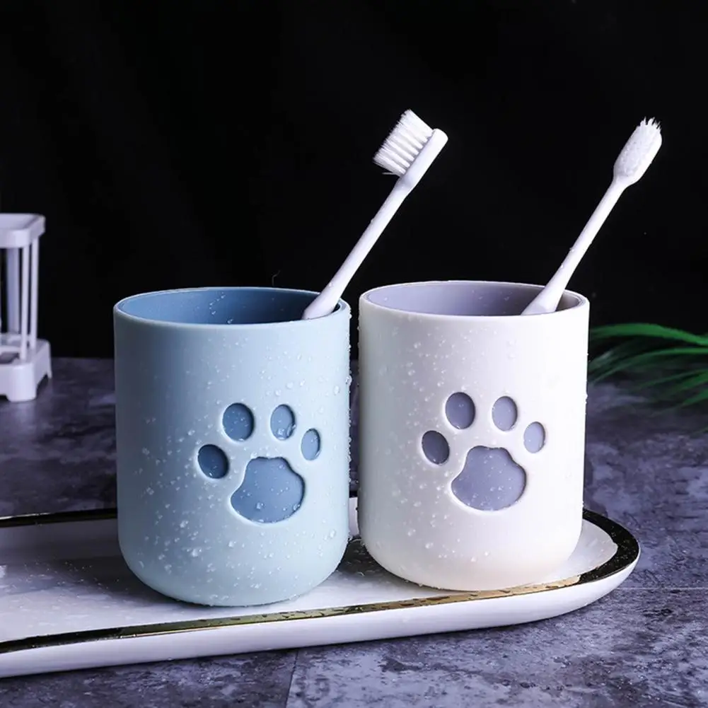 Toothbrush Tumbler Cup Holder PP Cartoon Cat Puppy Kitty Claw Wash Mouth Couples Cup Brushing Mouthwash Cup Bathroom Accessories