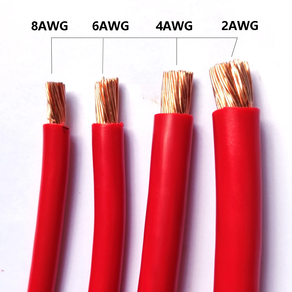 BVR 2 4 6 8awg PVC Copper Solid Multi Core Wires 10 16 25 35mm² Red Black Pure Electrical cables 220V Power Fireproof Soft Wire