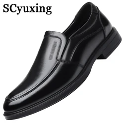 2025 Autumn Men's Quality Leather Shoes British Business Size 38-44 Anti Slip Soft Leather Man Mcrofiber Leather Dress Shoes
