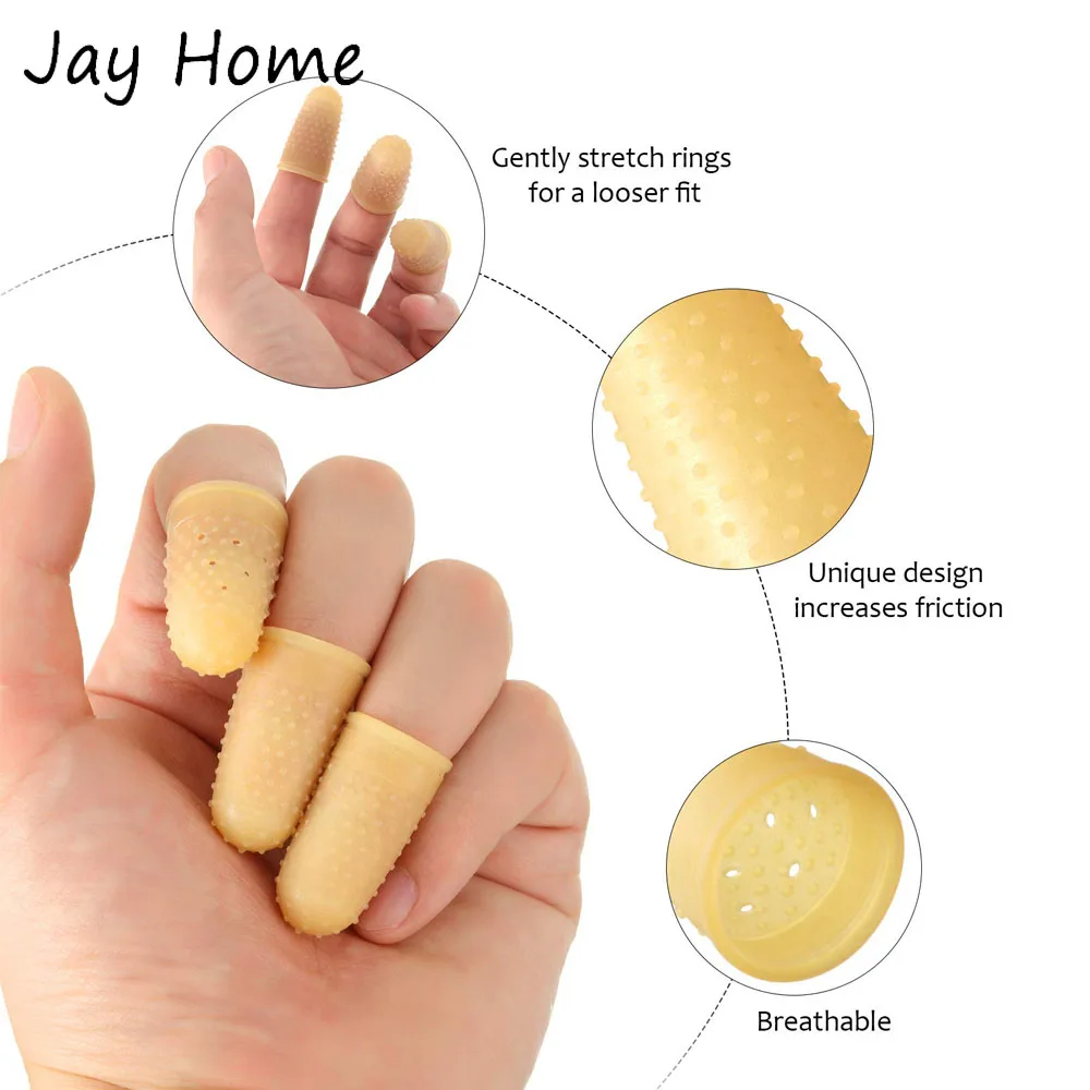 4/8PCS Rubber Fingers Tip Fingers Covers Rubber Finger Pads Grips Thick Reusable Finger Protector Thimble for Sewing Accessories