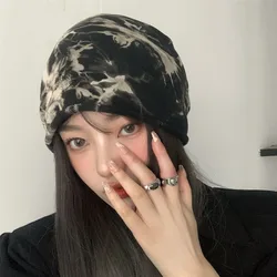 2021 Winter Hats for Women Beanies Tie-dyed cotton pullover cap Cool Hat Girls Autumn Female Beanie Warm Bonnet Cap Wholesale