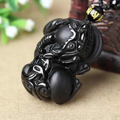 

Exquisite Natural Obsidian Bawangchen Men's And Women's Jade Pendant