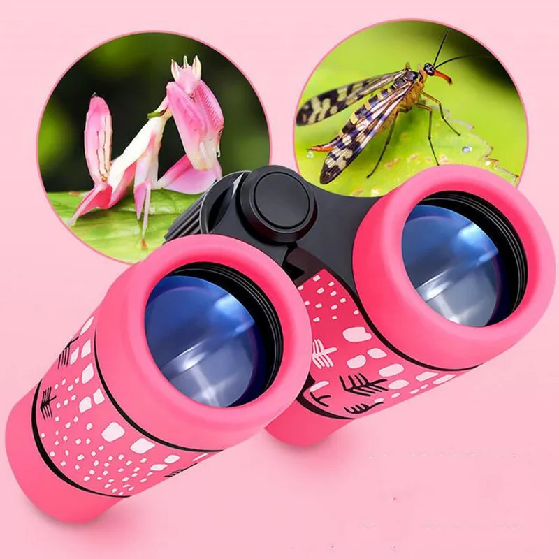 Binocular Telescope Professional 4X30 Educational Learning Bird Watching Anti-skid Folding Optics telescope Gifts for Children