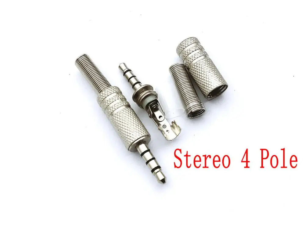 10pcs new 3.5mm mono/Stereo 3 Pole/Stereo 4 Pole Male Solder Metal Connector Plug adapter