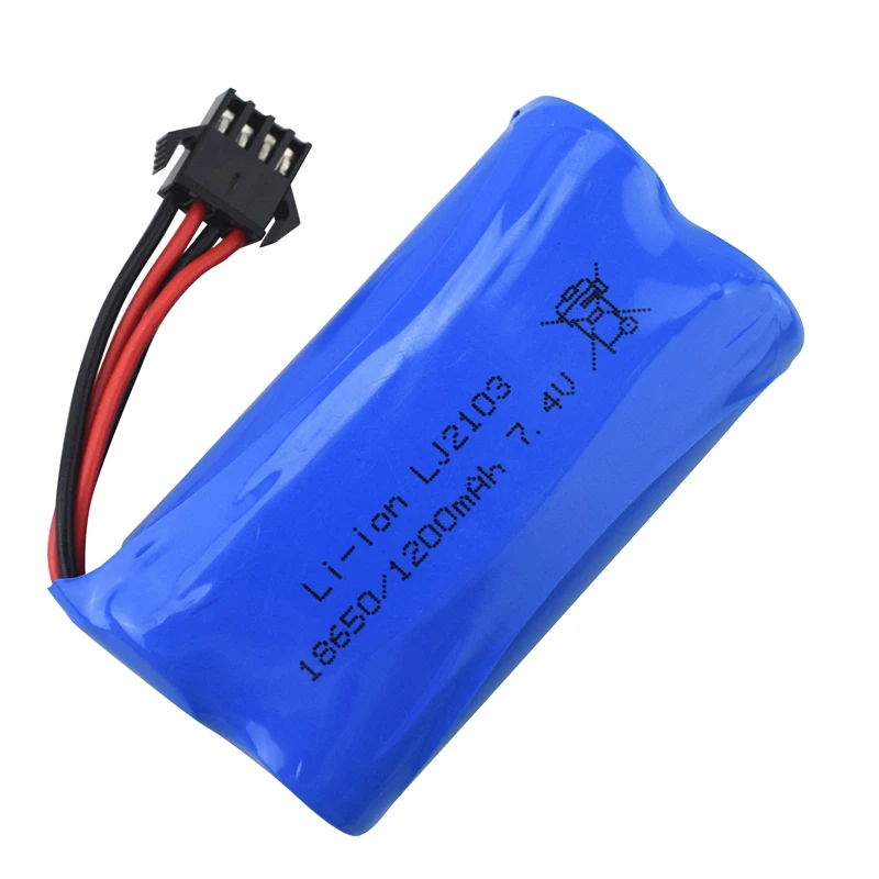 Batteria al litio 1/2/3/5pcs 7.4V 1200mAh per barca RC Wireless EC08, modello di nave, batteria al litio ad alta velocità di ricambio per modello di