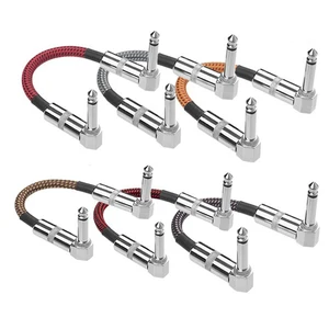 New 15cm electric guitar effect instrument connector knitting 6-color guitar effect cable
