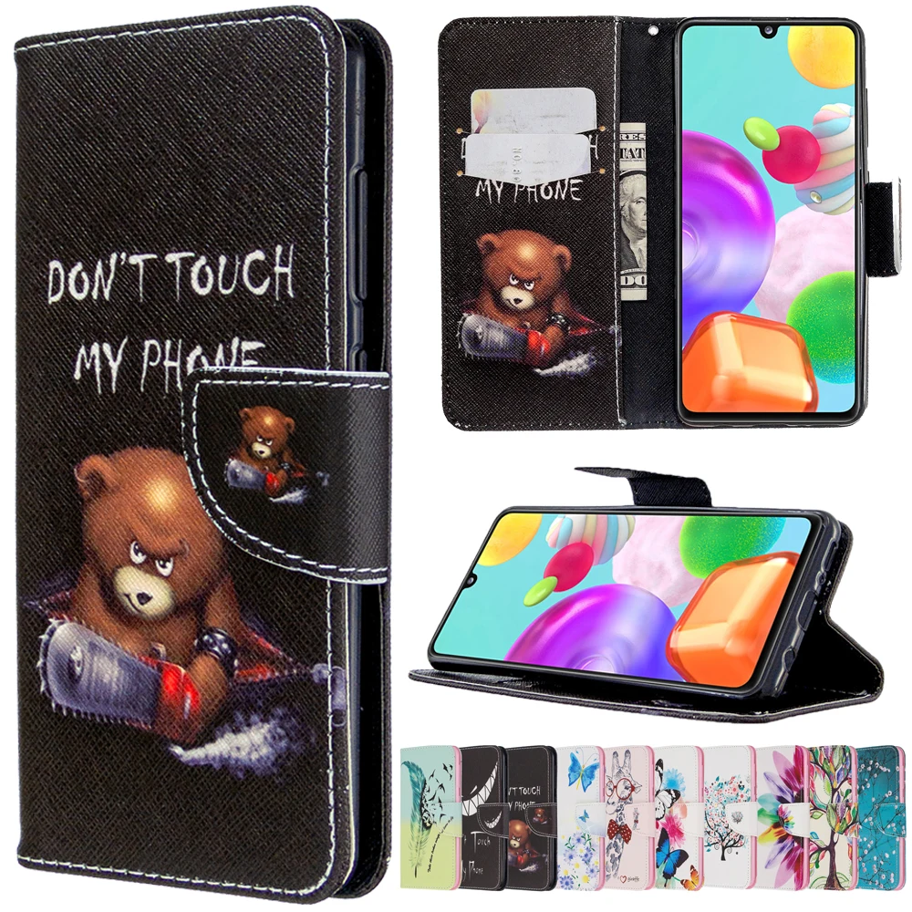 

Carton Flip Leather Wallet Case For Samsung Galaxy A01 A02 A10 A11 A12 A20S A21 A30 A31 A32 A40 A41 A42 A50 A51 A52 A70 A71 A72