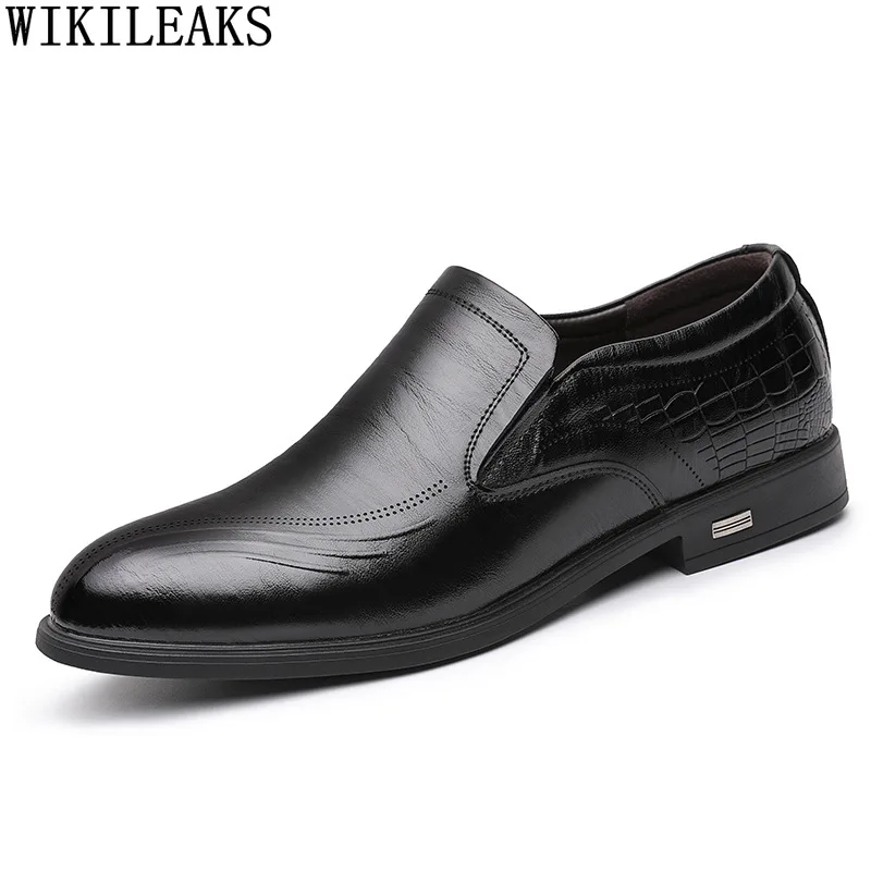 

Men Dress Shoes Leather Formal Black Office Shoes Men 2024 Loafers Crocodile Shoes Men Luxury Zapatos Hombre Chaussure De Homme