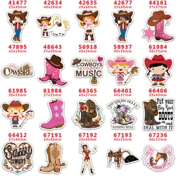 DIY zapasy rzemieślnicze akcesoria do szycia Cartoon Cowgirl drukowane żywice planarne formy 10 sztuk. PR-41477