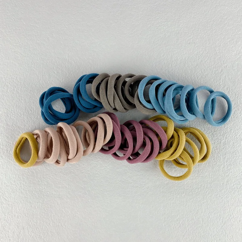 50pcs /lot 4cm Solid Color Hair Rubber Band For Women Elastic Big Hair Tie Girls Ponytail Holder Gum Balck Scrunchies Wholesale