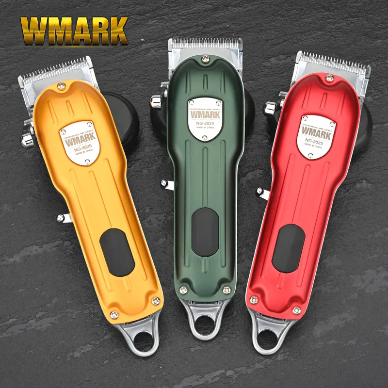 WMARK NG-2024 NG-2025 tüm Metal kablolu veya kablosuz kullanım saç kesme makinesi ile LCD ekran 2500mAh 6500 RPM 9CR18 bıçak