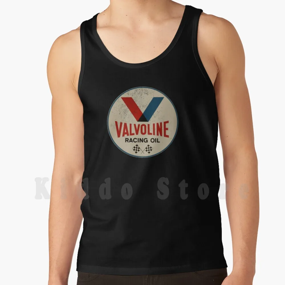 Valvoline Racing Sign Tank Tops Vest 100% Cotton Valvoline Texaco Castrol Oil Engine Motor Racing Cars Vehicles