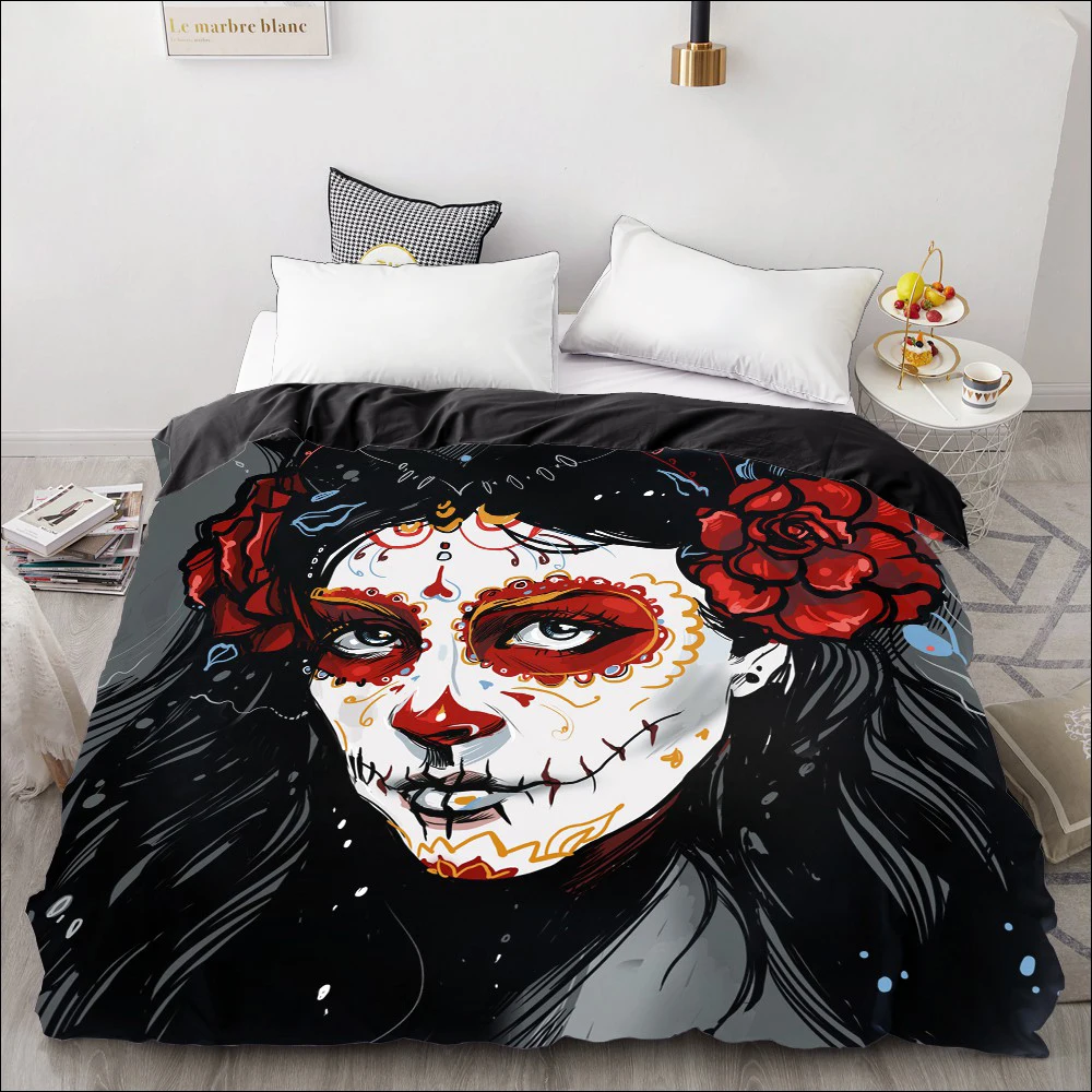 3D 1PCS Duvet Cover,Comforter/Quilt/Blanket case 200*200/220x240 Bedding Queen/King dop ship,Halloween Witch purple