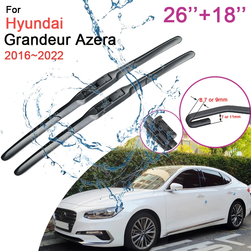 

Car Front Windshield Wiper Blades for Hyundai Grandeur Azera MK6 2016 2017 2018~2022 Frameless Rubber Snow Scraping Accessories