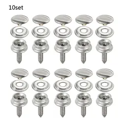 Juego de botones de acero inoxidable para tienda de campaña, herramientas de cubierta de lona para yate, barco, accesorios para dosel de coche, 10 juegos
