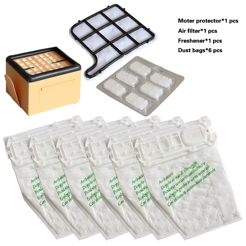 Multi-sets HEPA filter motor protection filter freshener dust Bags for vacuum cleaner Folletto Vorwerk Kobold VK135 VK136 VK369