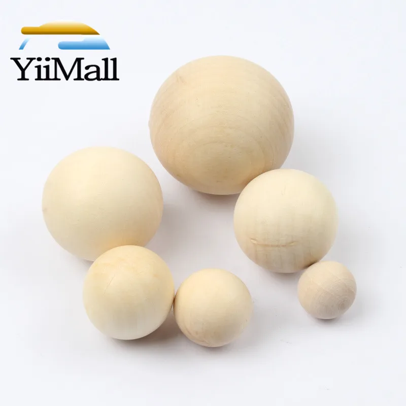 10-50mm DIY Natural Wood Round Beads Ball No Hole Wooden Beads For Jewelry Making Handmade Accessories Eco-Friendl Lead-Free