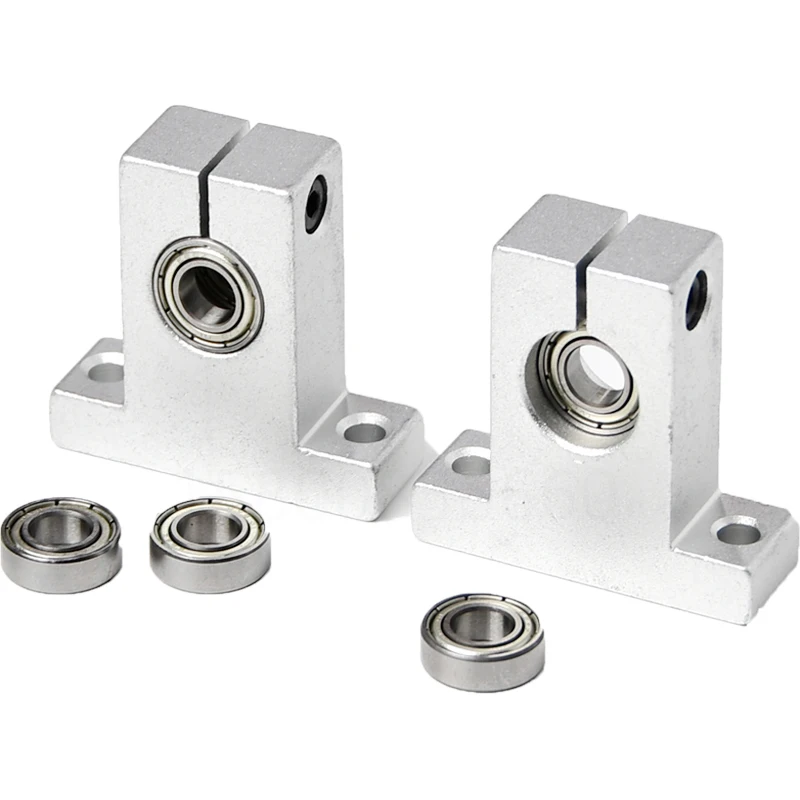 SK10 Aluminum CNC Linear Rail Shaft Guide Support Bracket with Bearing