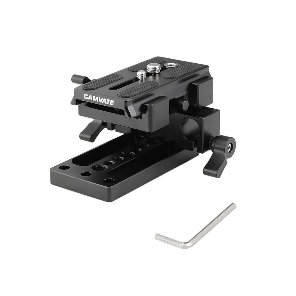 CAMVATE Camera Quick Release QR Plate Mount Connect Adapter With 15mm Dual Rod Clamp For Manfrotto 577/ 501/ 504/ Tripod