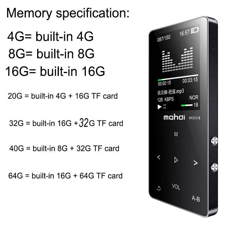 Original metal  MP3 player lossless HiFi MP3 Music player with High Quality Sound out Speaker E-book FM radio Clock