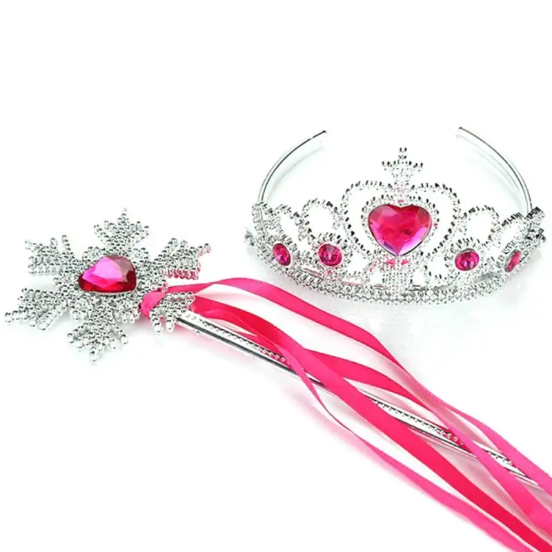 1 Set Of Wand Crown Set Princess Jewelry Girly Heart Sweet And Fashionable