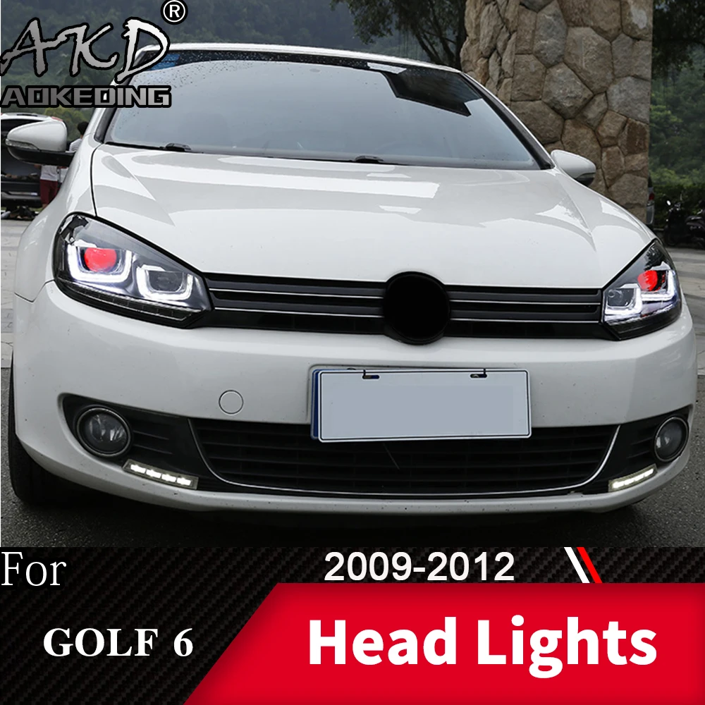 Head Lamp For VW Golf 6 2009-2012 Golf6 MK6 Headlights Fog Lights Day Running Light DRL H7 LED Bi Xenon Bulb Car Accessory