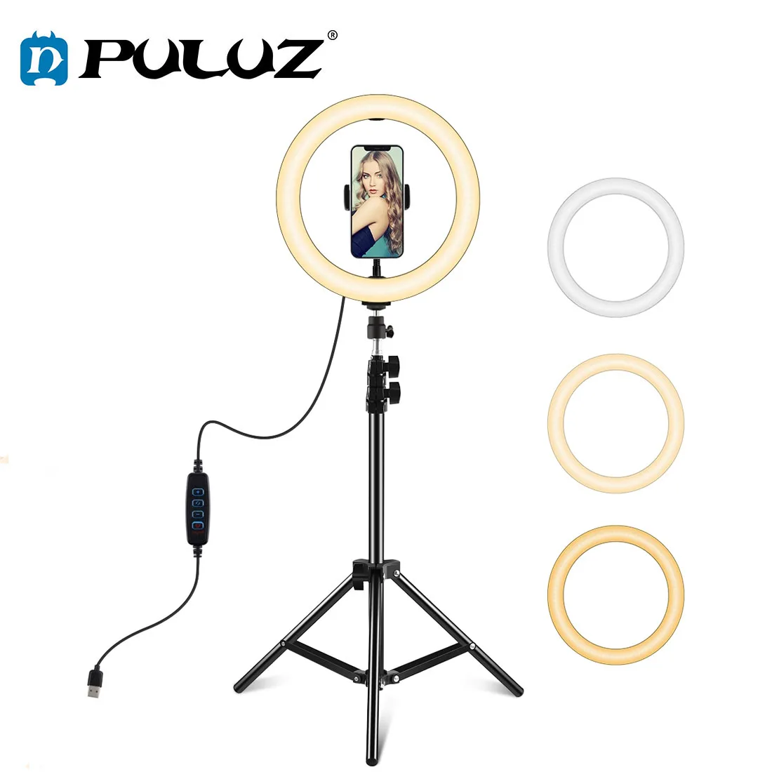 PULUZ 10.2 inch 26cm LED Ring Light with Light Stand Vlogging Video Light with 1.1m Tripod For YouTube Blogger Video Shooting