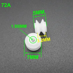 72A Plastic Pulley Diameter 7mm Tight for Hole 2mm Motor Wheel Model Toy Accessories 10pcs/lot 7MMX5MM 7MM2A