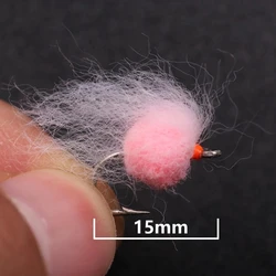 Juego de moscas para trucha: ordeño y bugs brillantes, tamaño medio