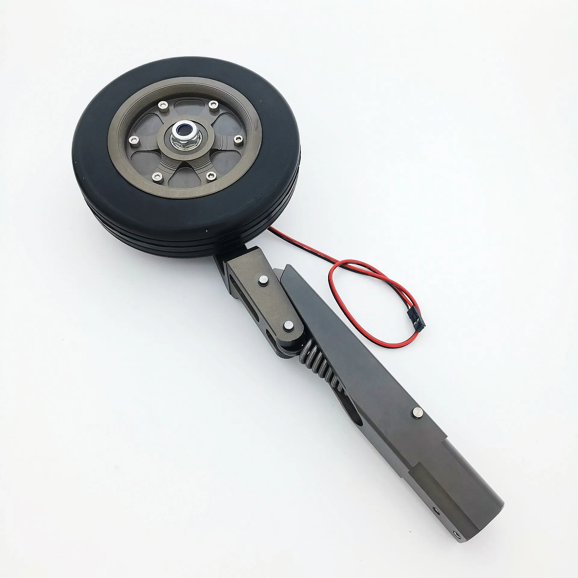 CNC Anti Vibration Landing Gear with electric brake for rc airplane turbine jet 25 to 35KG class