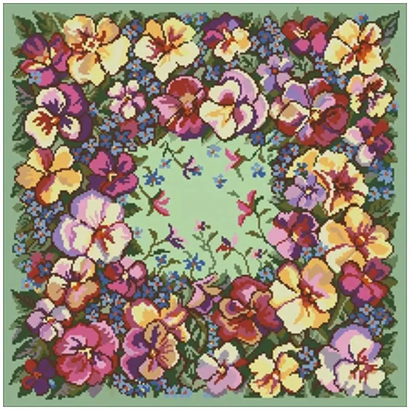 

Наборы для вышивки крестом, Цветок анютины глазки, 11CT, 14CT, 18CT