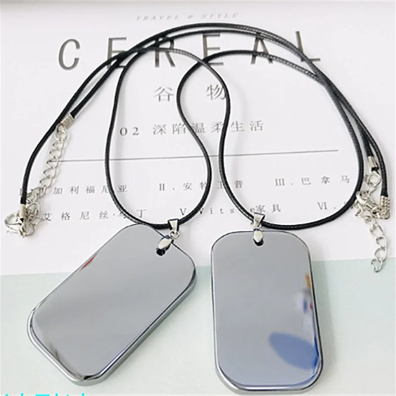 New product ore Folk Crafts flact shaped Safe and sound card Terahertz pendant healing quartz for gifts